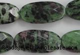 CRZ711 15 inches 15*30mm faceted oval ruby zoisite gemstone beads