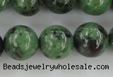 CRZ725 15.5 inches 14mm round ruby zoisite gemstone beads