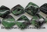 CRZ73 15.5 inches 14*14mm diamond ruby zoisite gemstone beads