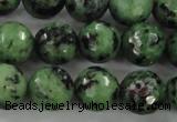 CRZ730 15.5 inches 6mm faceted round ruby zoisite gemstone beads