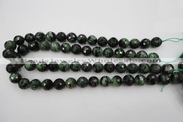 CRZ741 15.5 inches 11mm faceted round ruby zoisite gemstone beads