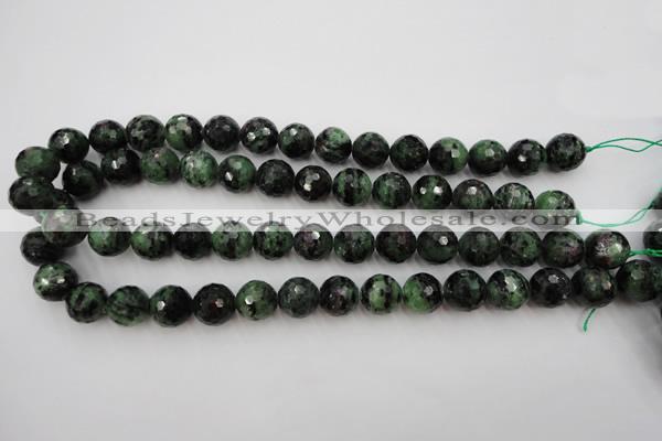 CRZ742 15.5 inches 13mm faceted round ruby zoisite gemstone beads