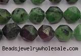 CRZ762 15.5 inches 8mm faceted nuggets ruby zoisite gemstone beads