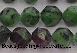 CRZ764 15.5 inches 12mm faceted nuggets ruby zoisite gemstone beads