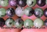 CRZ770 15.5 inches 4mm round ruby zoisite beads wholesale