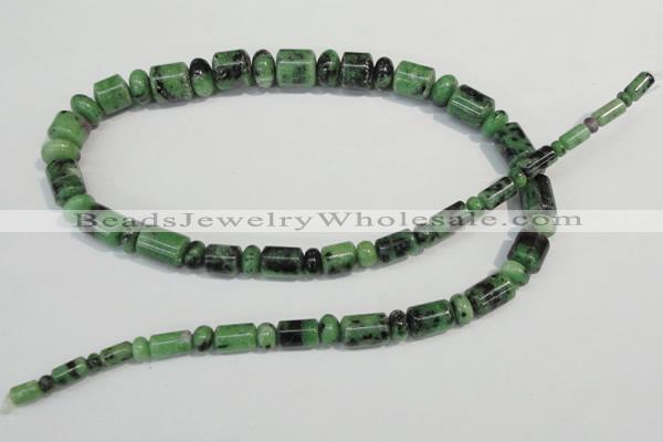 CRZ83 2*4mm – 6*10mm rondelle & 4*6mm – 10*11mm tube ruby zoisite beads