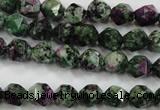 CRZ901 15.5 inches 6mm faceted nuggets Chinese ruby zoisite beads