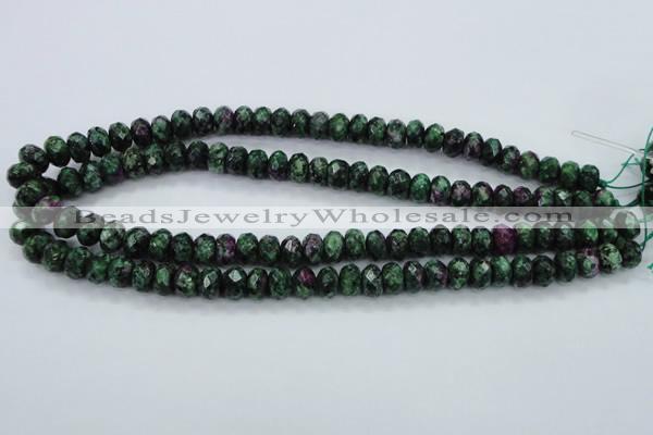 CRZ910 15.5 inches 5*8mm faceted rondelle Chinese ruby zoisite beads