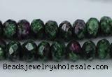 CRZ911 15.5 inches 6*10mm faceted rondelle Chinese ruby zoisite beads