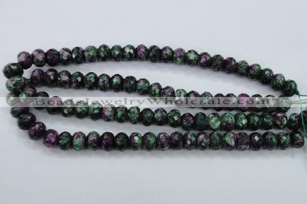 CRZ914 15.5 inches 12*16mm faceted rondelle Chinese ruby zoisite beads