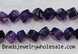 CSA10 15.5 inches 7*7mm cube synthetic amethyst beads wholesale