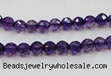 CSA14 15.5 inches 6mm faceted round synthetic amethyst beads