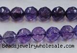 CSA17 15.5 inches 10mm faceted round synthetic amethyst beads