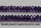 CSA19 15.5 inches 5*8mm faceted rondelle synthetic amethyst beads