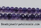 CSA20 15.5 inches 6*8mm faceted rondelle synthetic amethyst beads