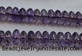 CSA23 15.5 inches 5*10mm faceted rondelle synthetic amethyst beads