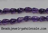 CSA24 15.5 inches 6*8mm faceted teardrop synthetic amethyst beads