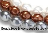 CSB03 16 inches 12*16mm nugget shell pearl beads Wholesale