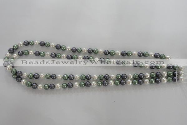 CSB1011 15.5 inches 6mm round mixed color shell pearl beads