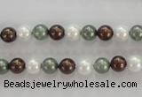 CSB1012 15.5 inches 6mm round mixed color shell pearl beads