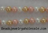 CSB1014 15.5 inches 6mm round mixed color shell pearl beads