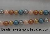 CSB1015 15.5 inches 6mm round mixed color shell pearl beads