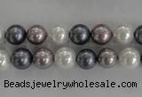 CSB1030 15.5 inches 8mm round mixed color shell pearl beads