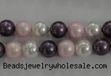 CSB1037 15.5 inches 8mm round mixed color shell pearl beads