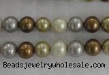 CSB1041 15.5 inches 8mm round mixed color shell pearl beads