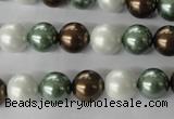 CSB1053 15.5 inches 10mm round mixed color shell pearl beads