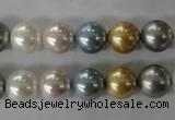 CSB1058 15.5 inches 10mm round mixed color shell pearl beads