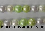 CSB1061 15.5 inches 10mm round mixed color shell pearl beads