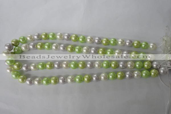 CSB1061 15.5 inches 10mm round mixed color shell pearl beads