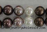 CSB1087 15.5 inches 12mm round mixed color shell pearl beads