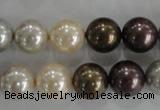 CSB1088 15.5 inches 12mm round mixed color shell pearl beads