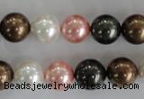 CSB1111 15.5 inches 12mm round mixed color shell pearl beads