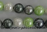 CSB1113 15.5 inches 12mm round mixed color shell pearl beads