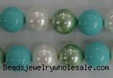 CSB1114 15.5 inches 12mm round mixed color shell pearl beads