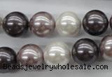 CSB1123 15.5 inches 14mm round mixed color shell pearl beads