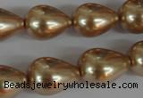 CSB114 15.5 inches 15*19mm teardrop shell pearl beads wholesale