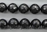 CSB1186 15.5 inches 12mm faceted round shell pearl beads