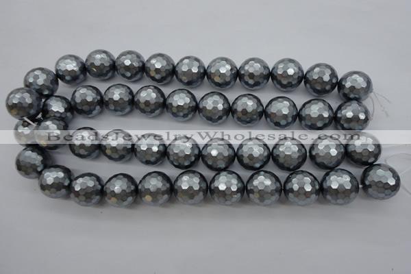 CSB1205 15.5 inches 18mm faceted round shell pearl beads