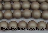 CSB1320 15.5 inches 4mm matte round shell pearl beads wholesale