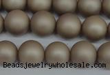 CSB1321 15.5 inches 6mm matte round shell pearl beads wholesale