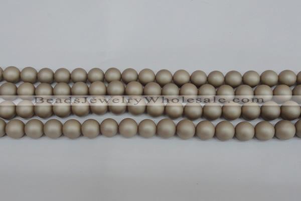 CSB1321 15.5 inches 6mm matte round shell pearl beads wholesale