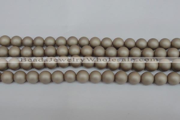 CSB1322 15.5 inches 8mm matte round shell pearl beads wholesale