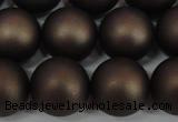 CSB1334 15.5 inches 12mm matte round shell pearl beads wholesale