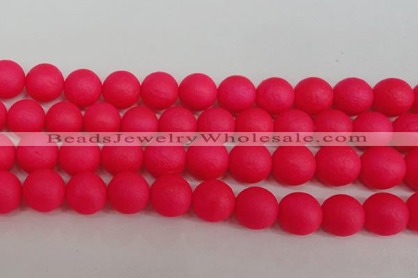 CSB1349 15.5 inches 12mm matte round shell pearl beads wholesale