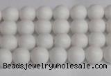 CSB1350 15.5 inches 4mm matte round shell pearl beads wholesale