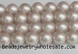 CSB1355 15.5 inches 4mm matte round shell pearl beads wholesale